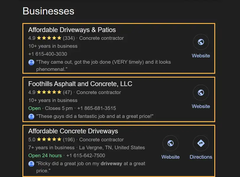 Optmizing GBP Profiles to appear in Map Pack for Driveway Resurfacing companies